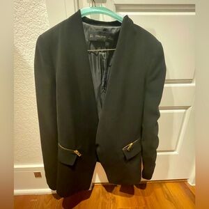Zara open jacket with gold zippers